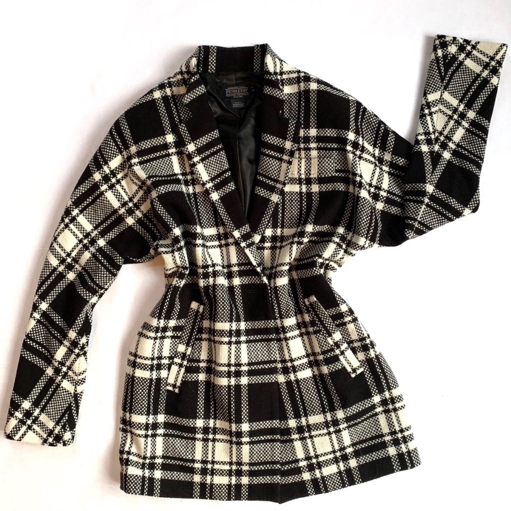 Black Plaid Pendleton Jacket - image 1